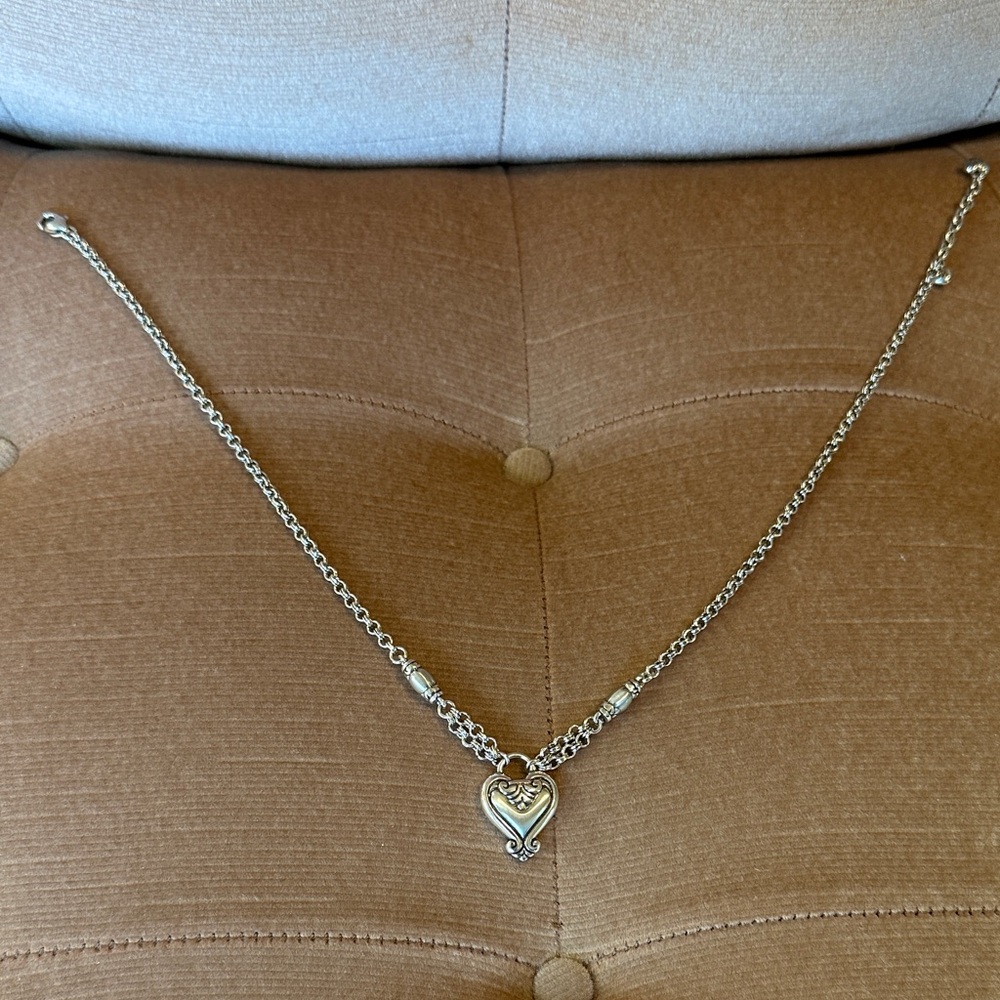 Brighton Silver Heart Jewelry Set - Necklace and Bracelet - Picture 3 of 4
